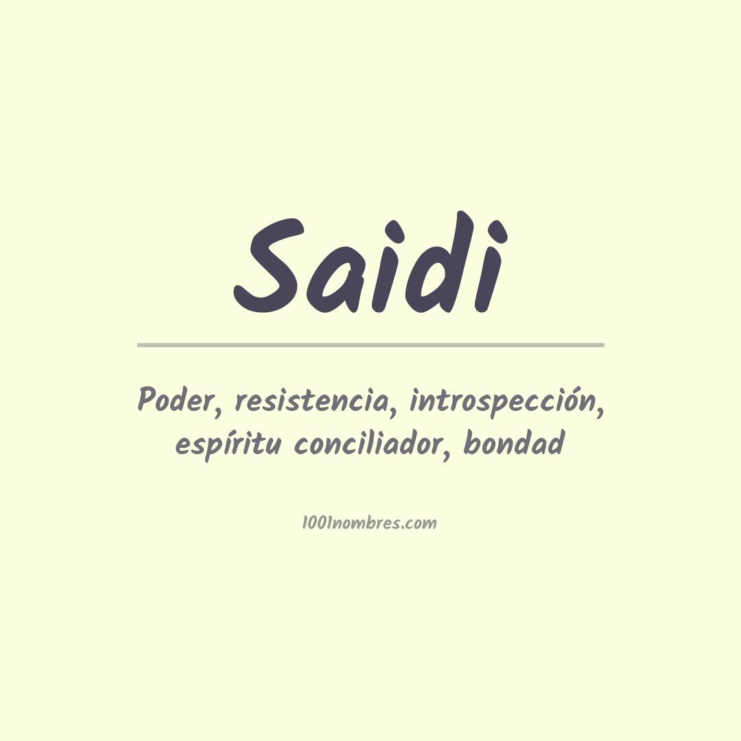 Significado del nombre Saidi