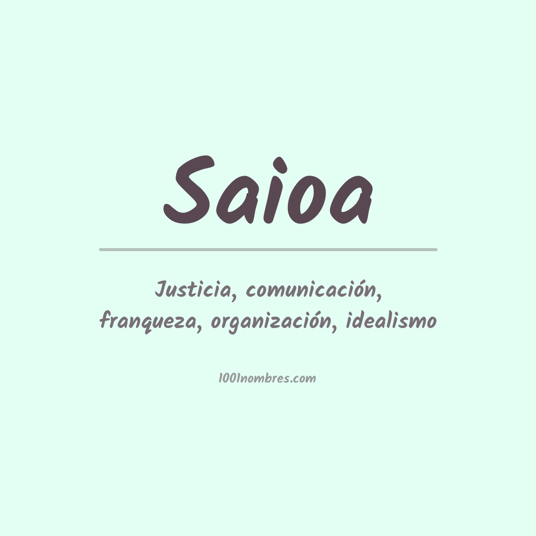 Significado del nombre Saioa