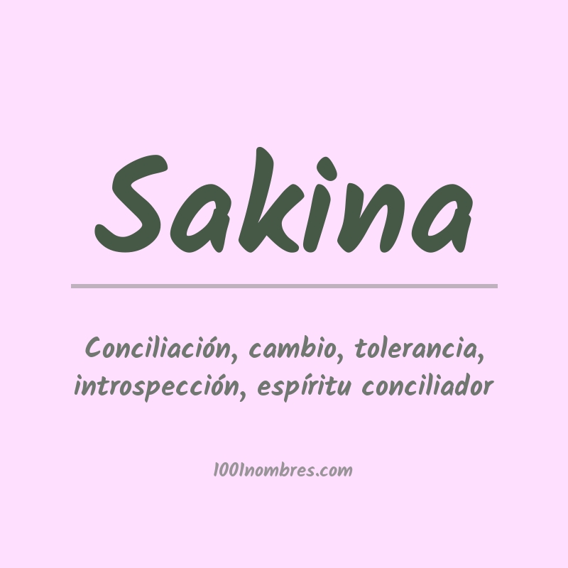 Significado del nombre Sakina Significado del nombre Sakina