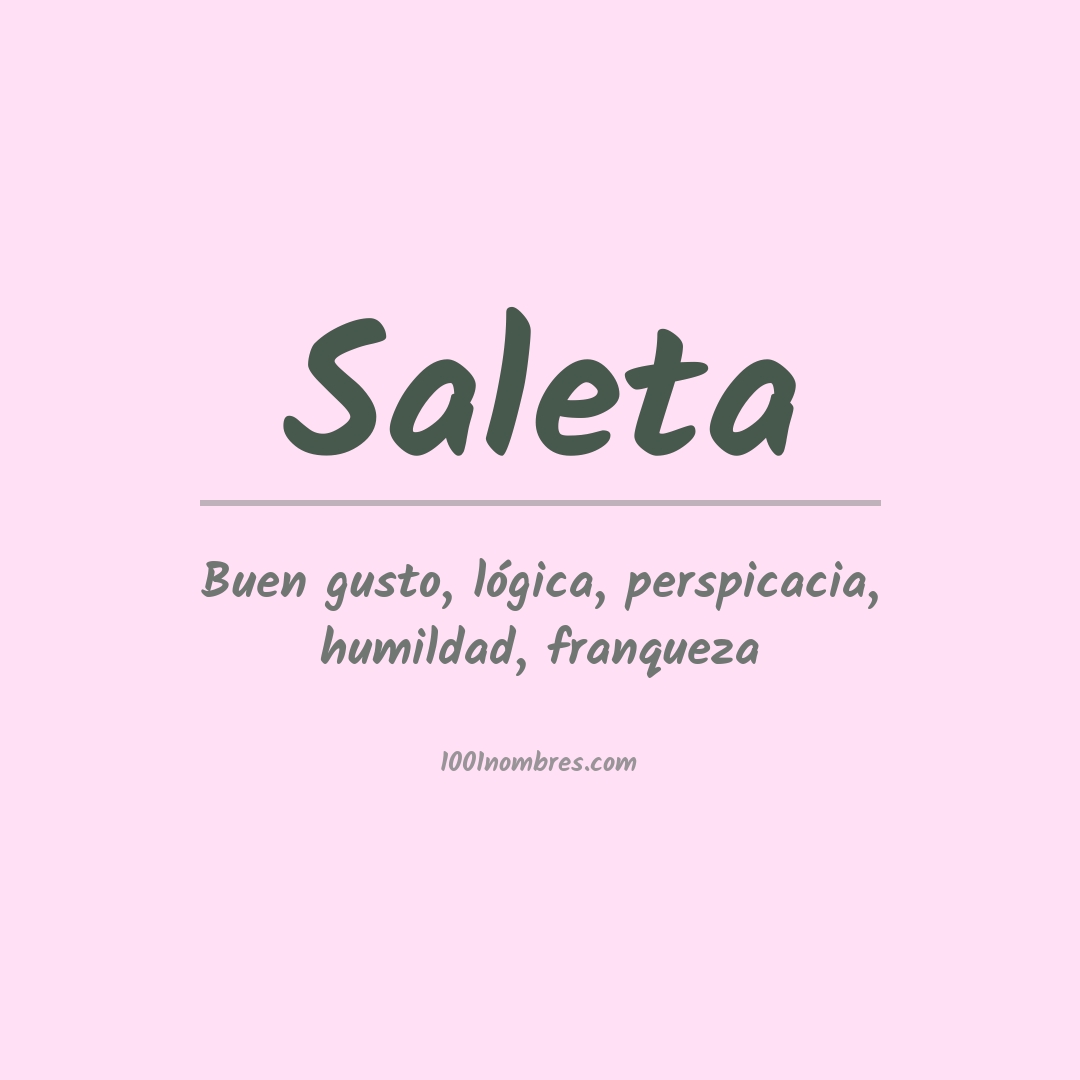Significado del nombre Saleta Significado del nombre Saleta