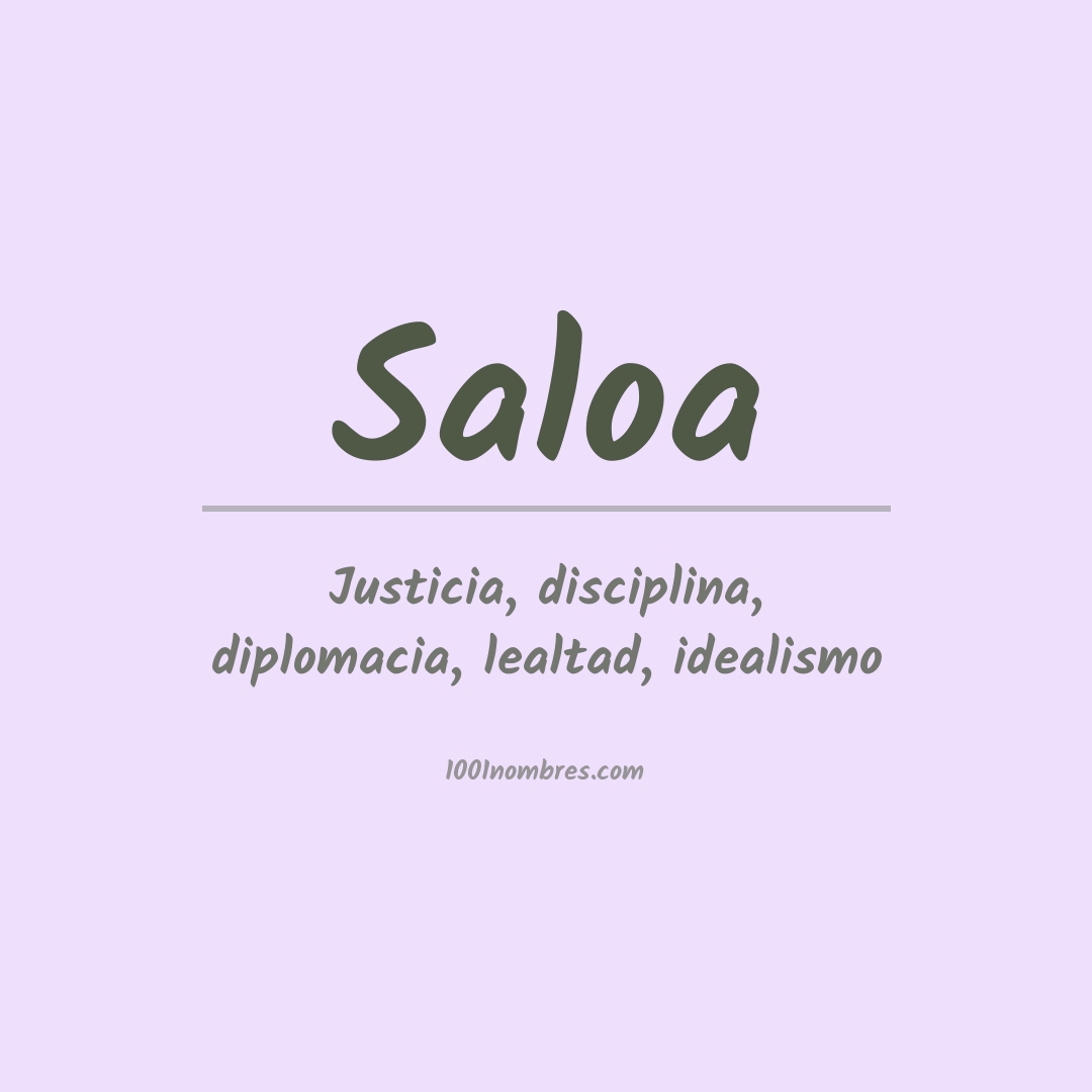 Significado del nombre Saloa