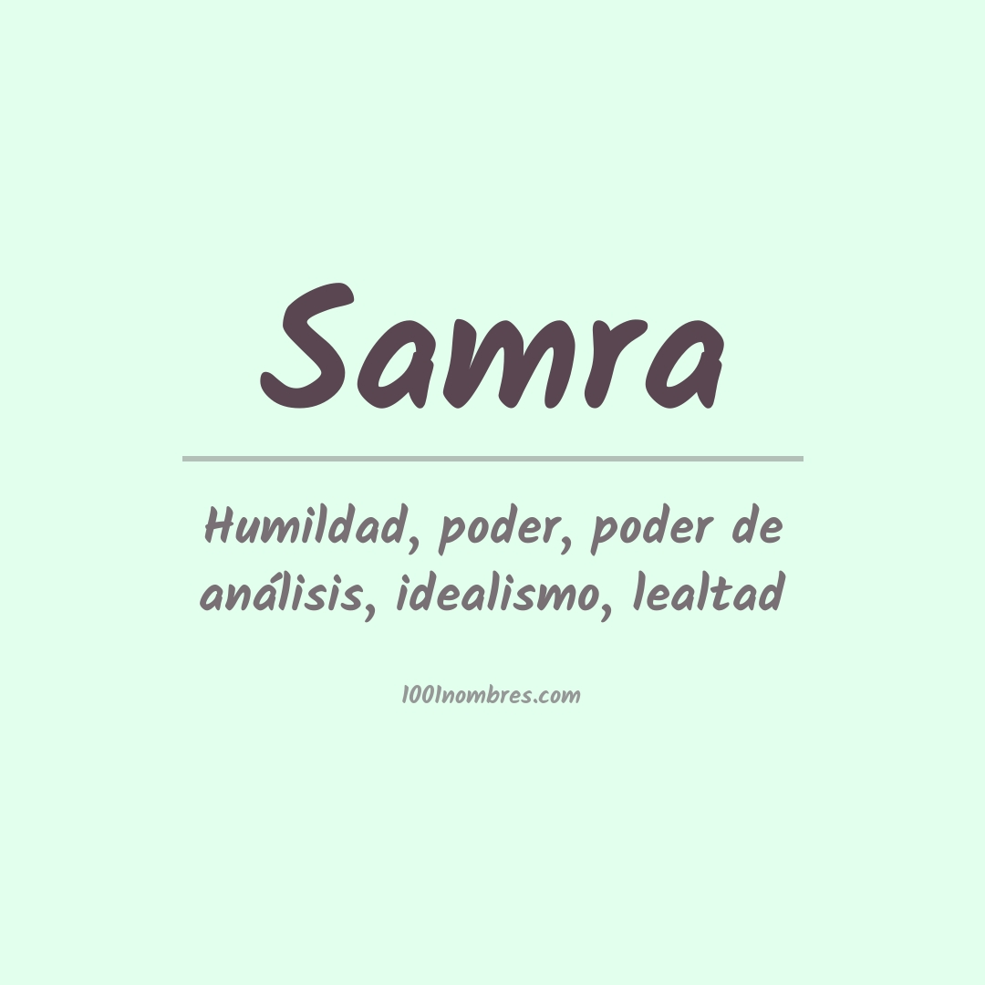 Significado del nombre Samra