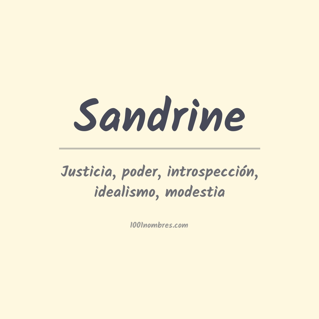 Significado del nombre Sandrine
