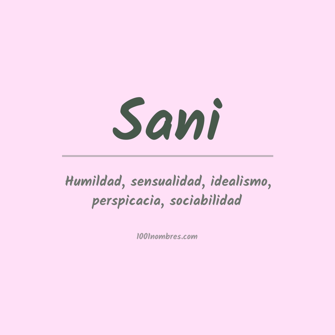 Significado del nombre Sani
