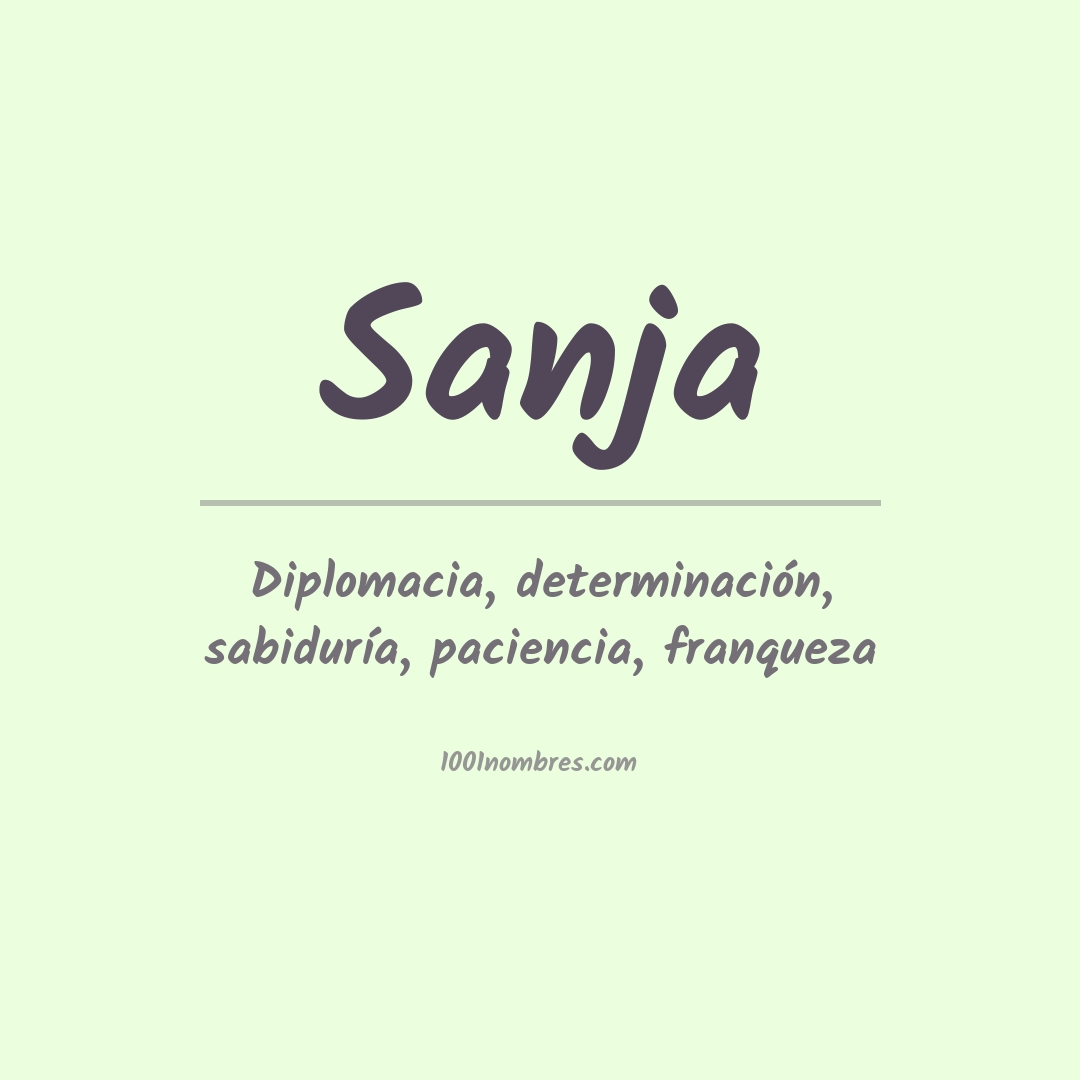 Significado del nombre Sanja Significado del nombre Sanja