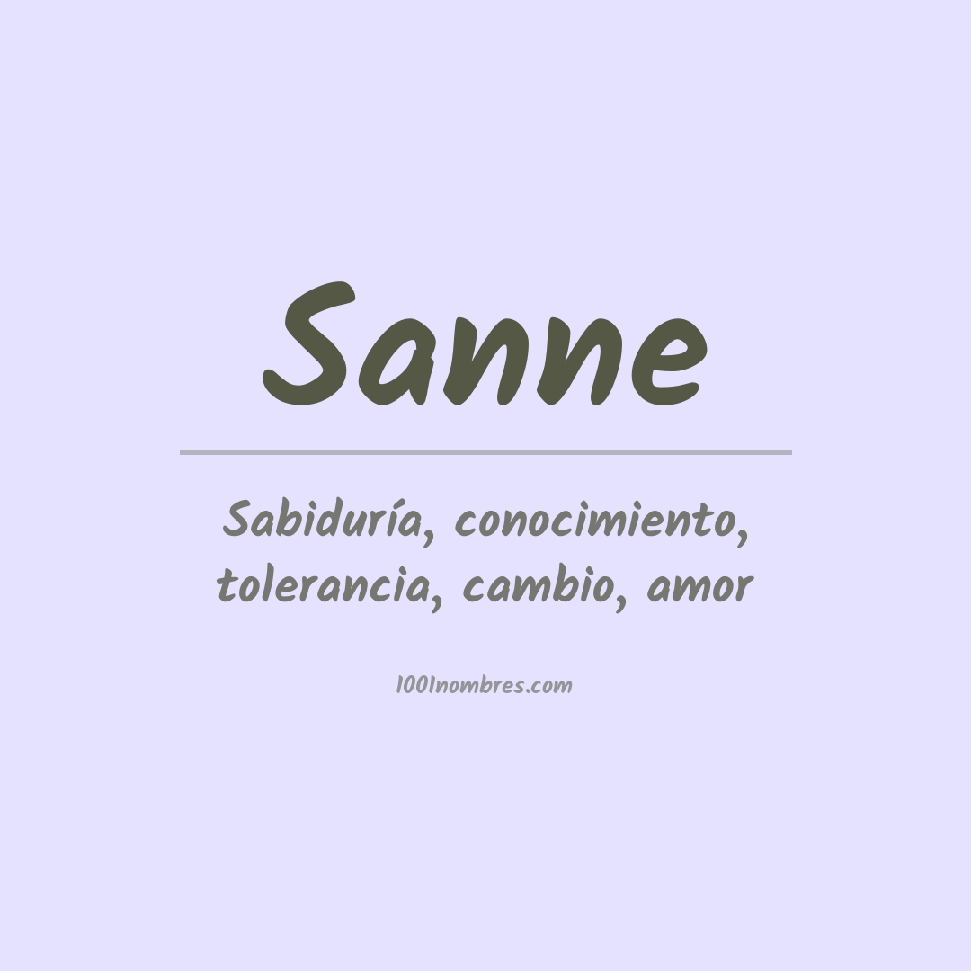 Significado del nombre Sanne