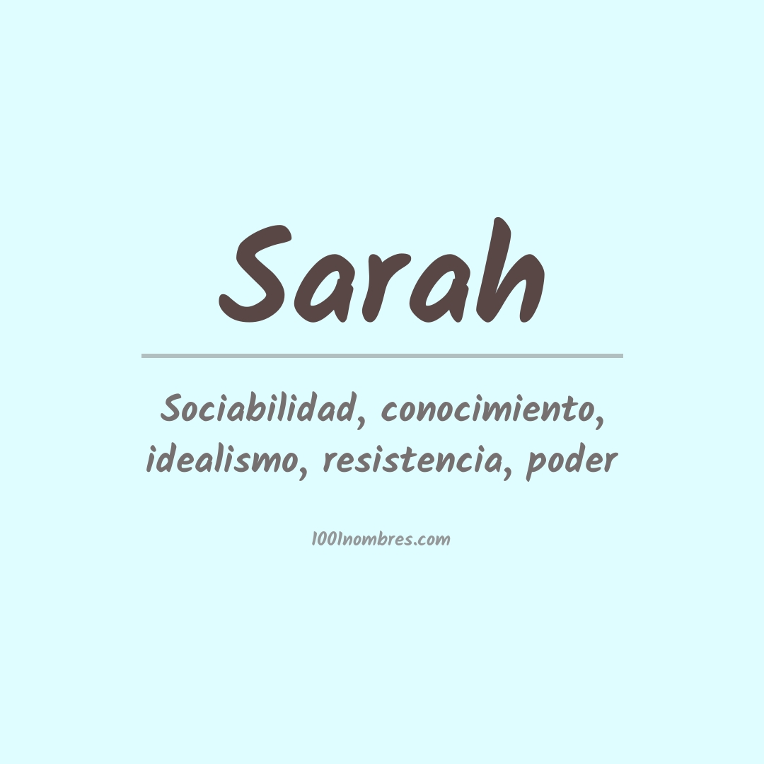 Significado del nombre Sarah