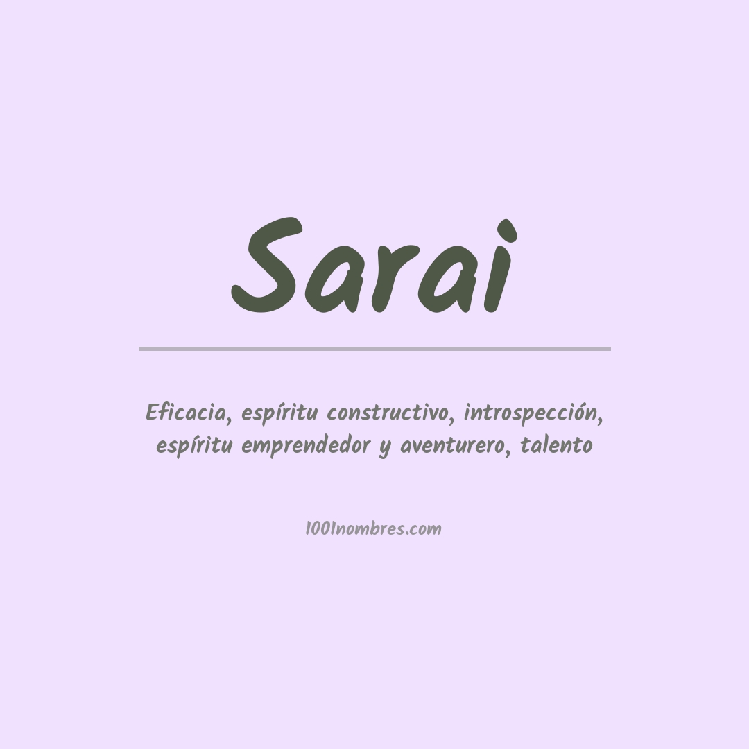 Significado del nombre Sarai