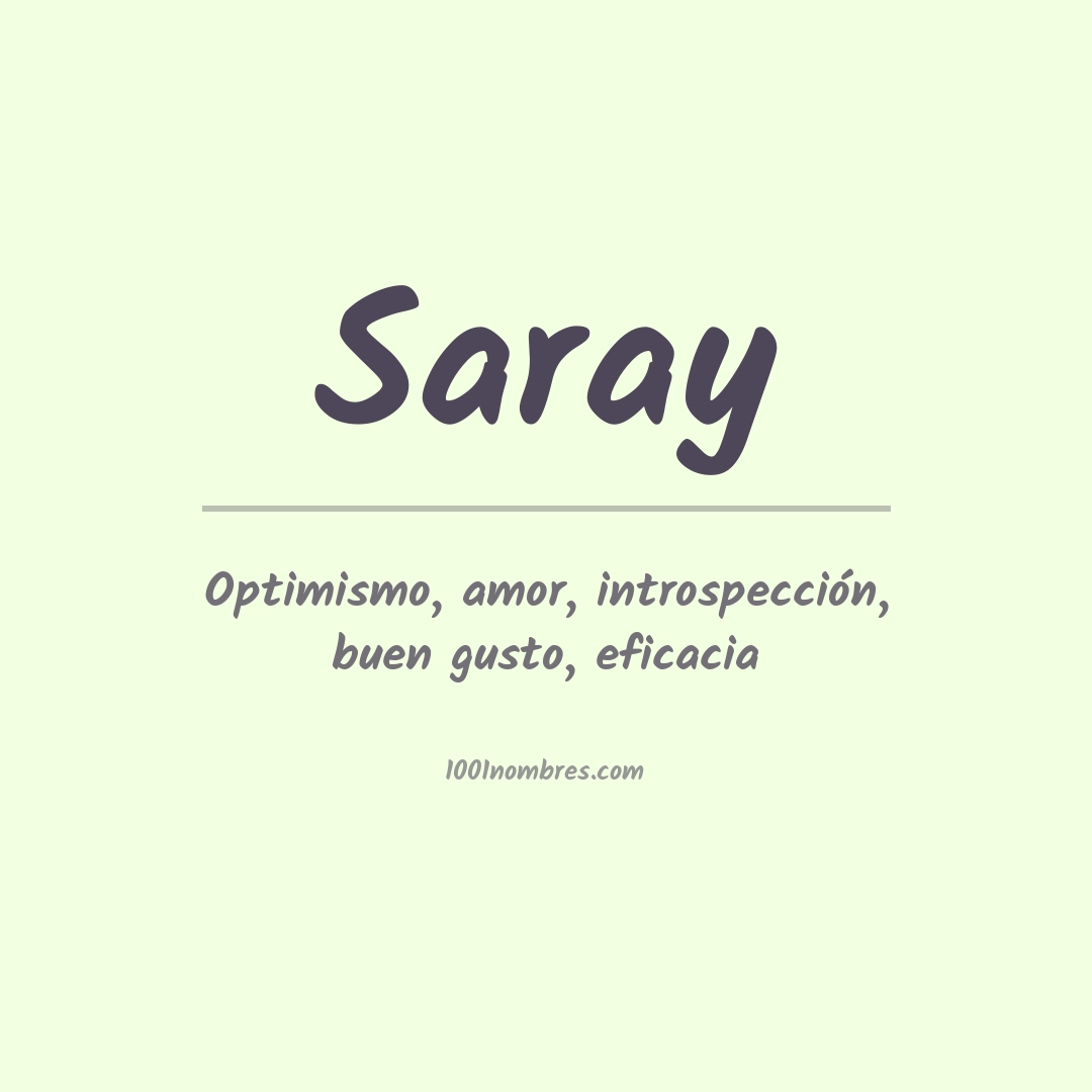 Significado del nombre Saray