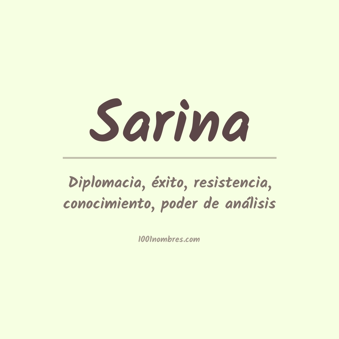 Significado del nombre Sarina