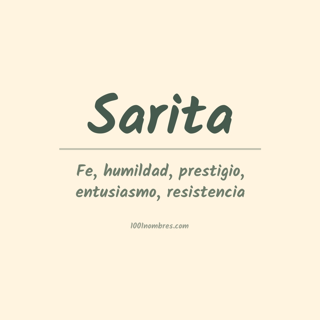 Significado del nombre Sarita