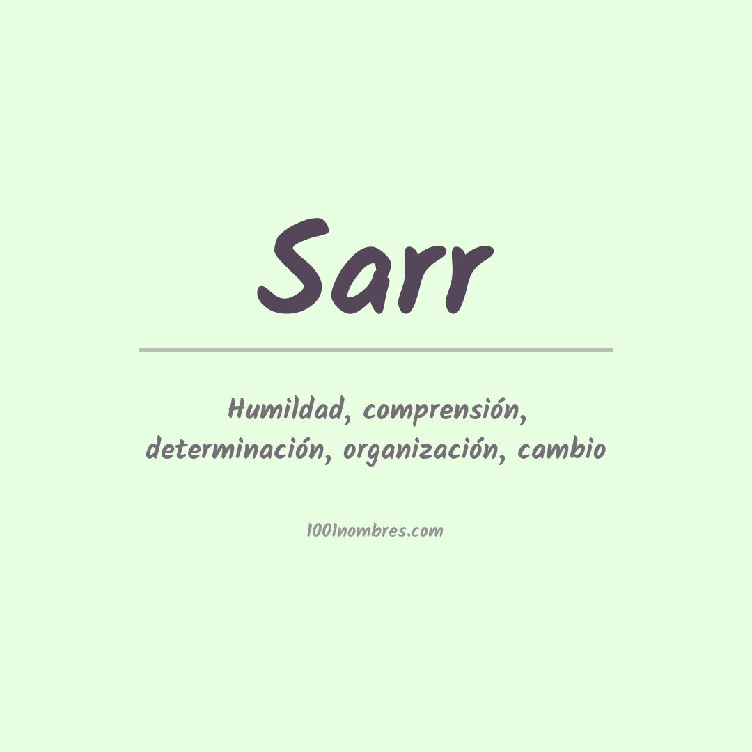 Significado del nombre Sarr