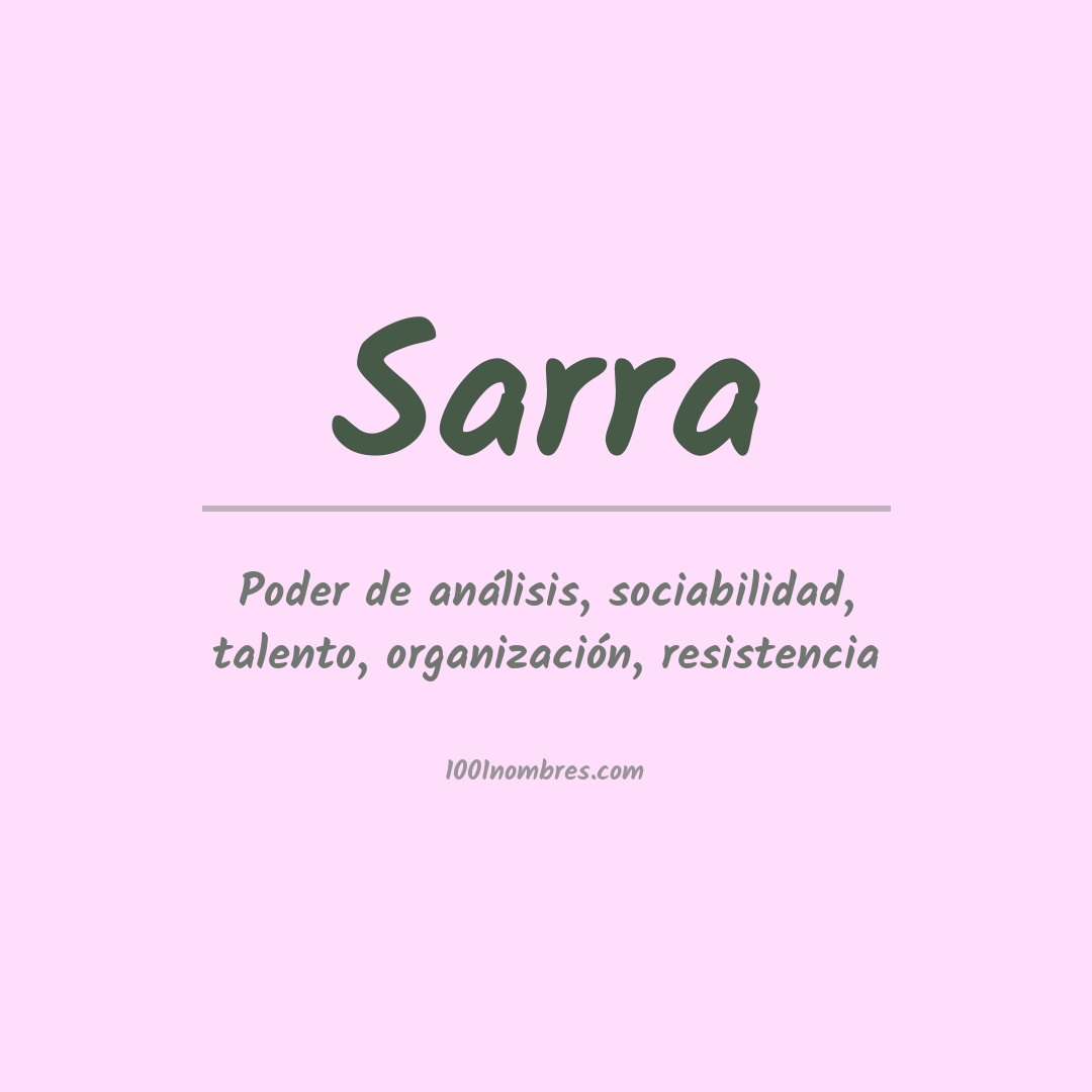 Significado del nombre Sarra