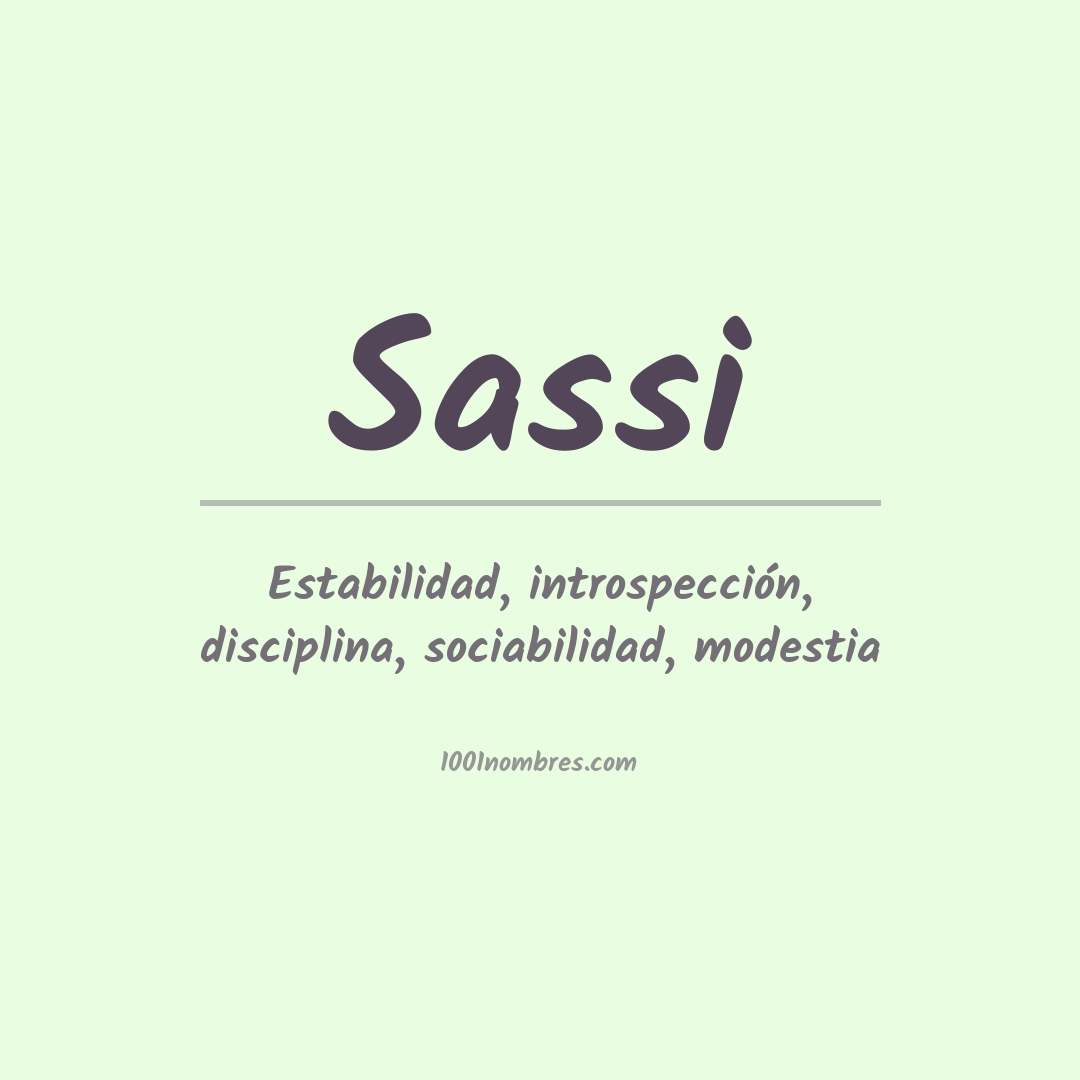 Significado del nombre Sassi