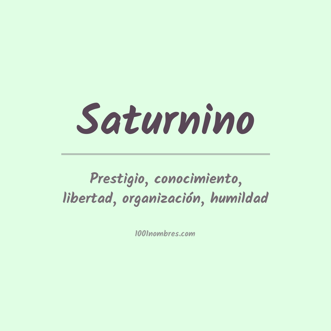 Significado del nombre Saturnino