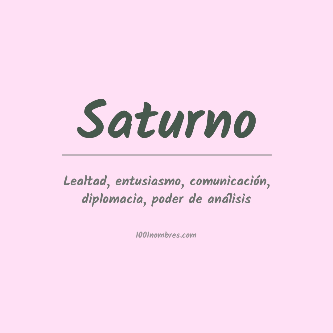 Significado del nombre Saturno