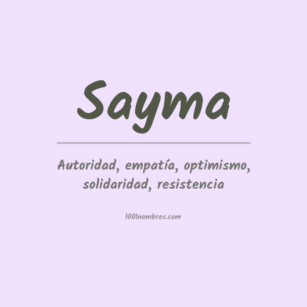 Significado del nombre Sayma