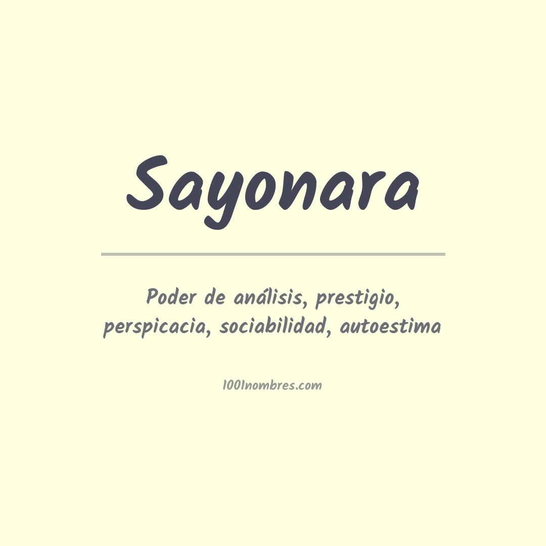 Significado del nombre Sayonara