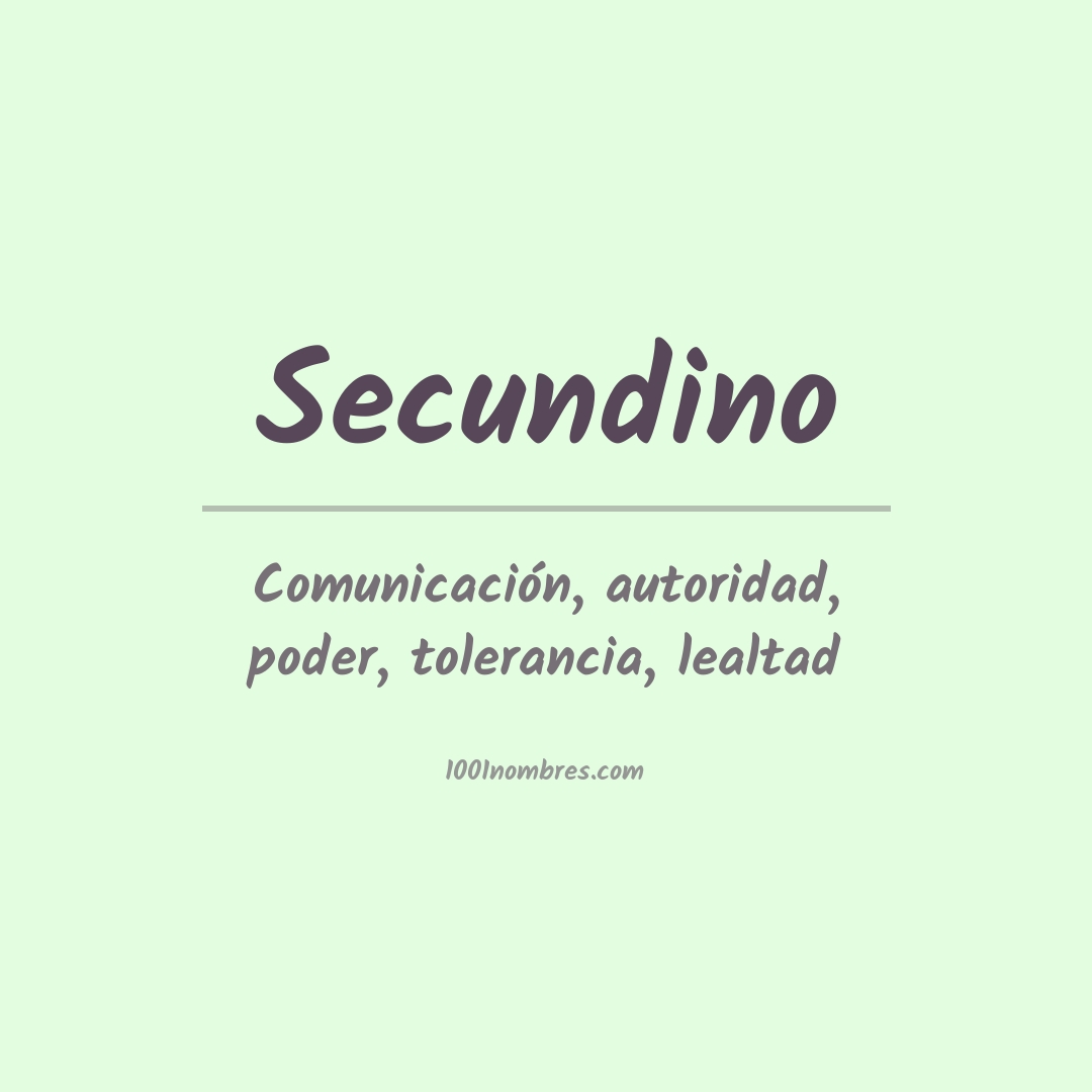 Significado del nombre Secundino Significado del nombre Secundino