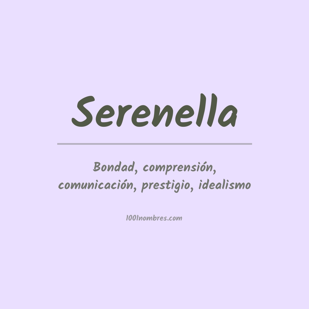 Significado del nombre Serenella