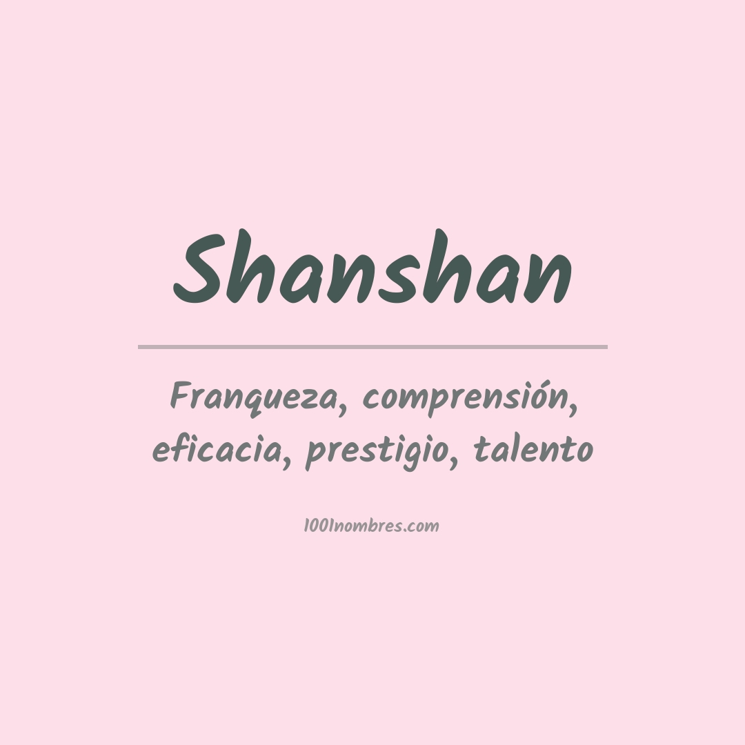 Significado do nome Shanshan