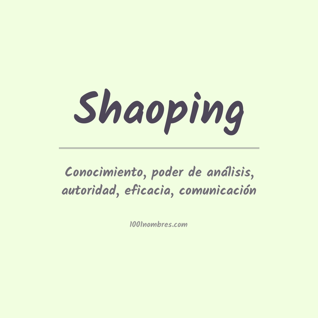 Significado del nombre Shaoping Significado del nombre Shaoping