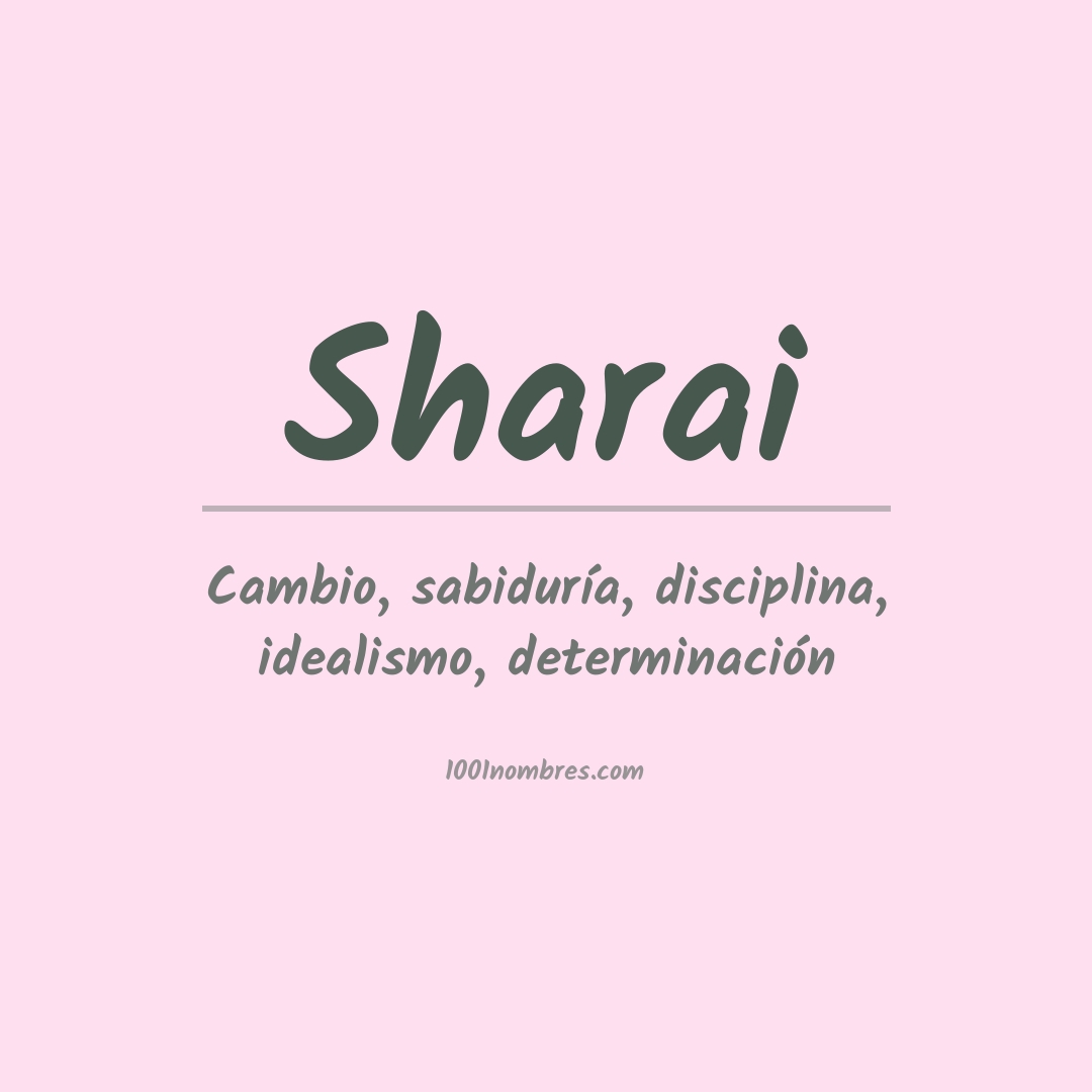 Significado del nombre Sharai