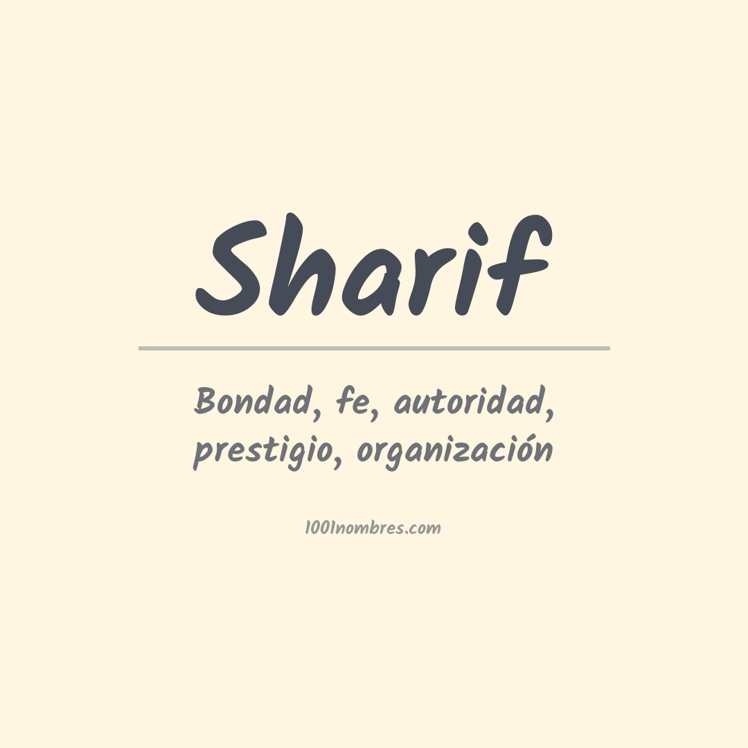 Significado del nombre Sharif