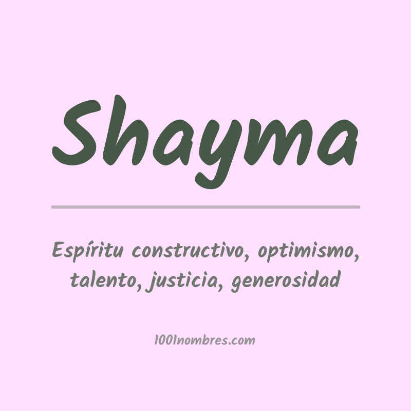 Significado del nombre Shayma Significado del nombre Shayma