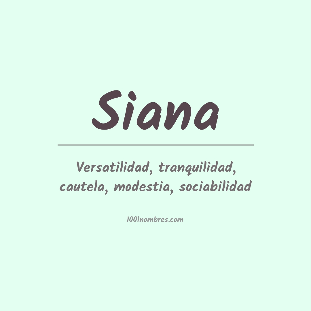 Significado del nombre Siana