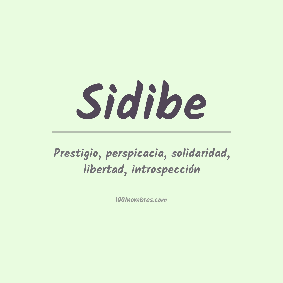 Significado del nombre Sidibe