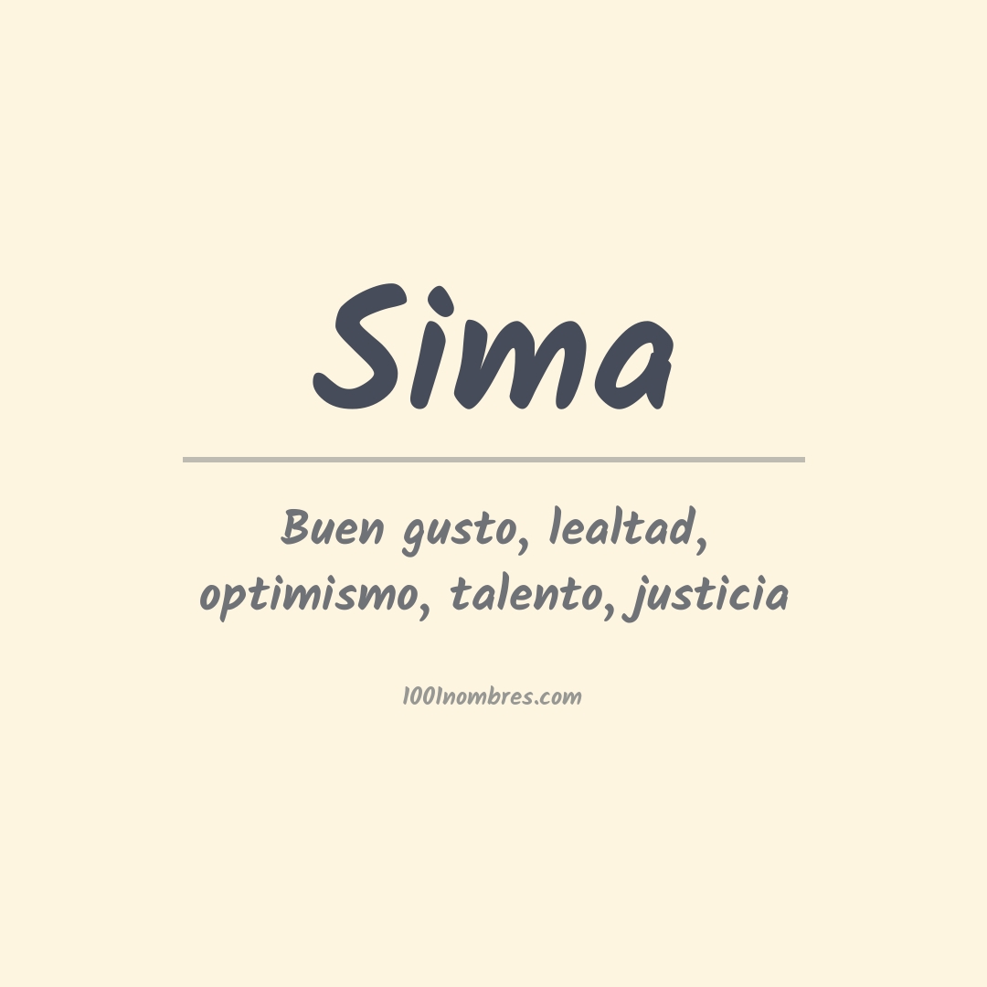 Significado del nombre Sima