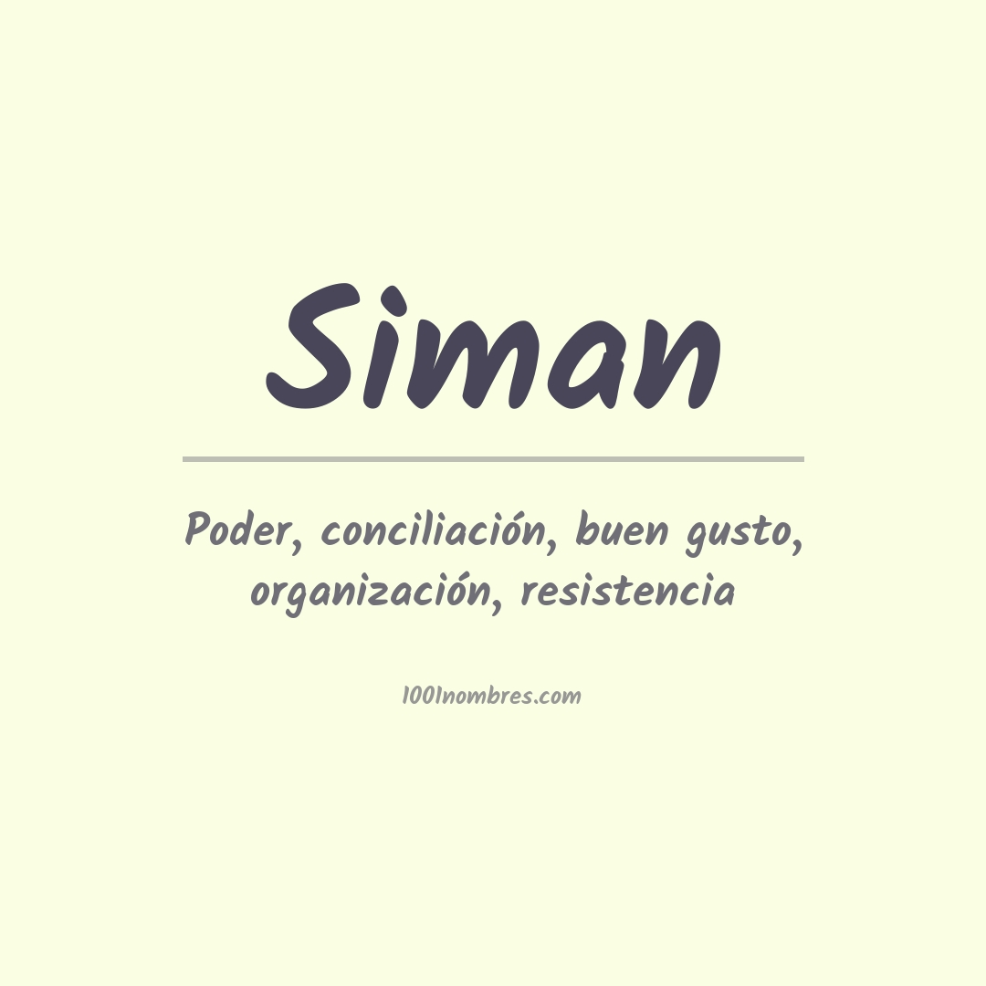 Significado del nombre Siman