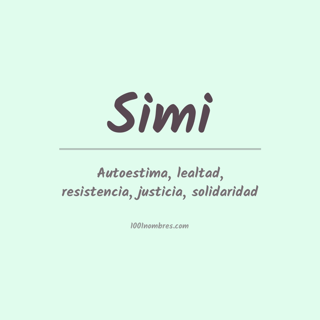 Significado del nombre Simi