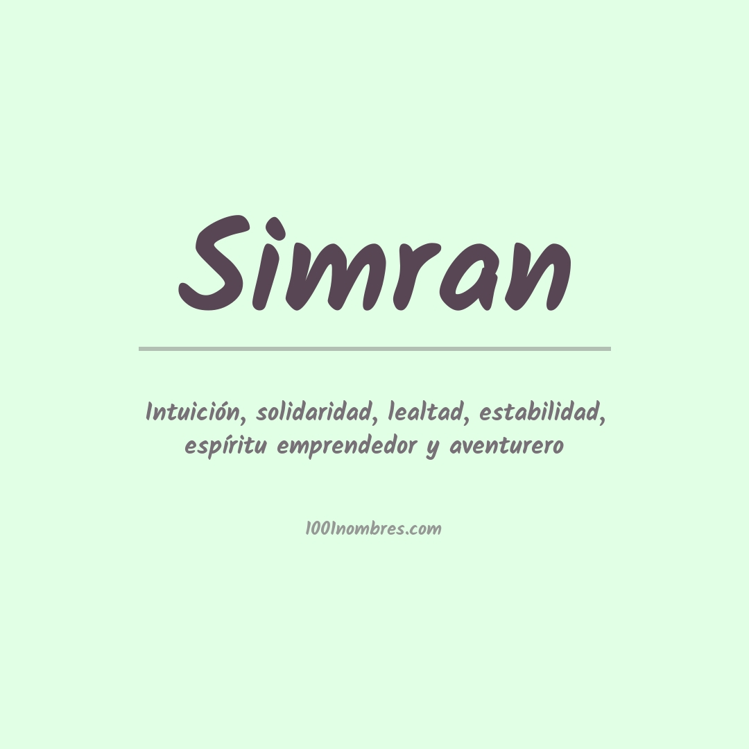Significado del nombre Simran Significado del nombre Simran