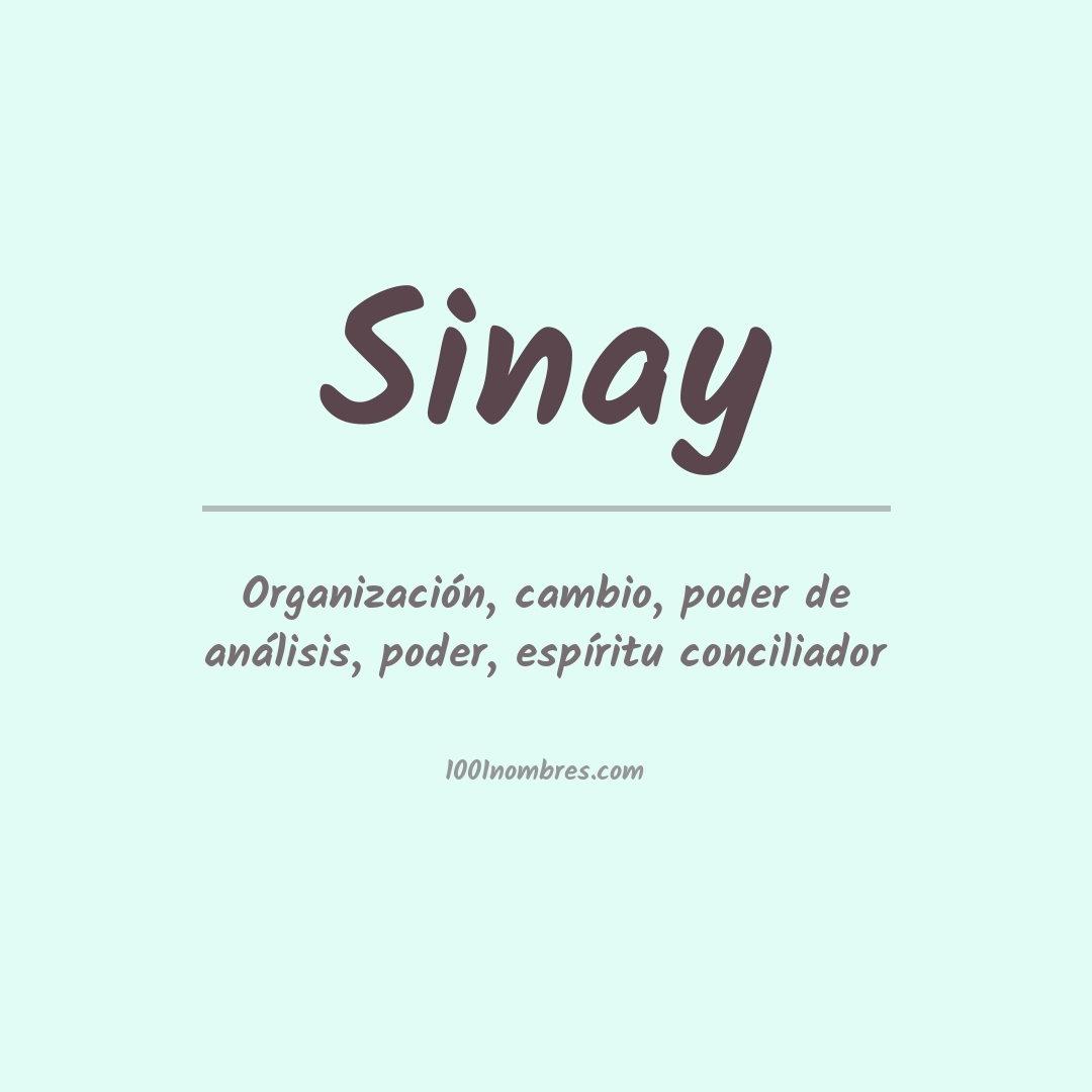 Significado del nombre Sinay