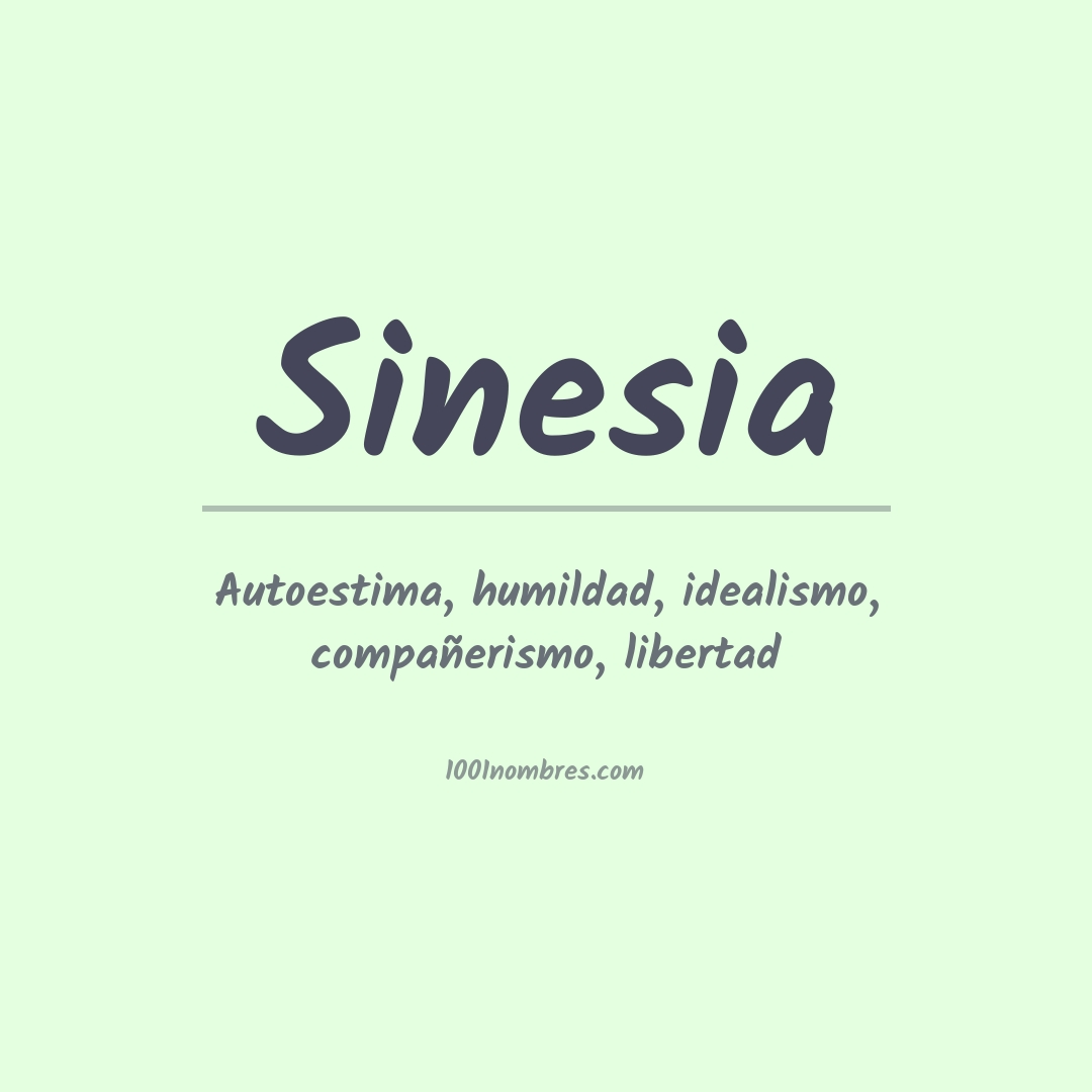 Significado del nombre Sinesia