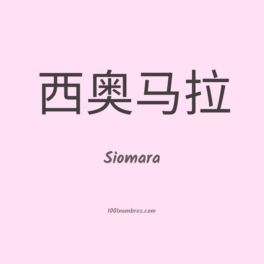 Siomara en chino Siomara en chino