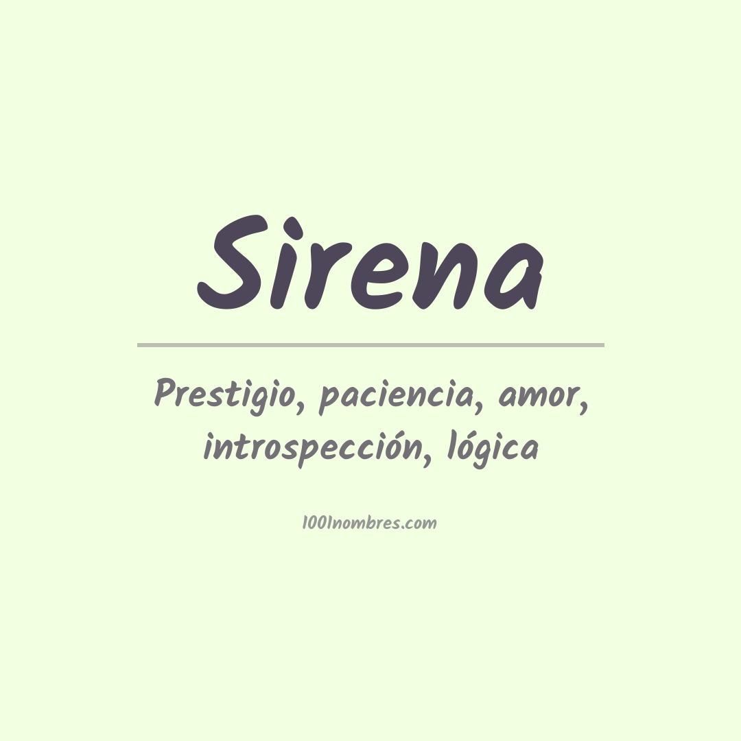 Significado del nombre Sirena