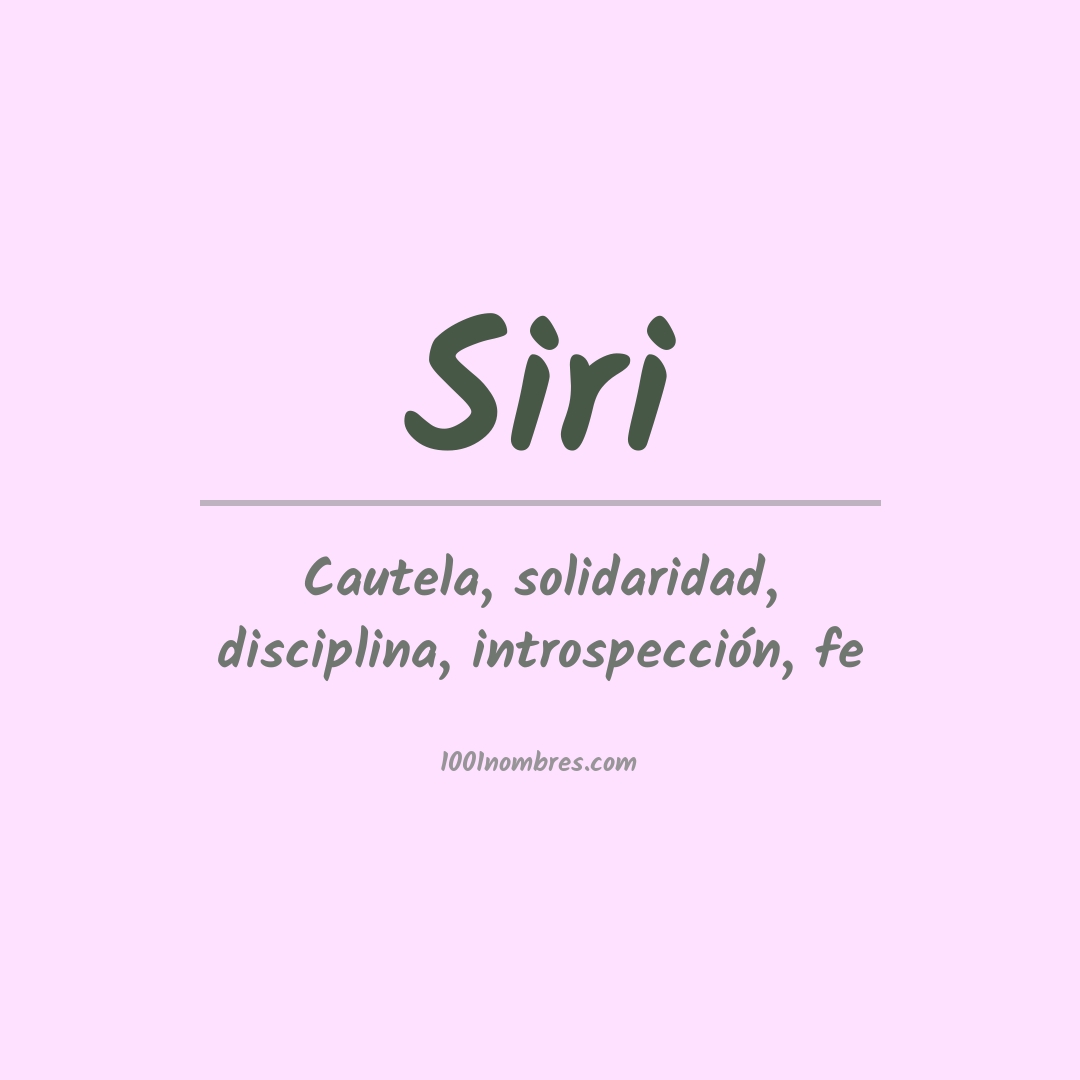 Significado del nombre Siri