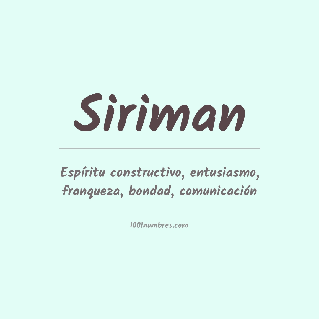 Significado del nombre Siriman Significado del nombre Siriman