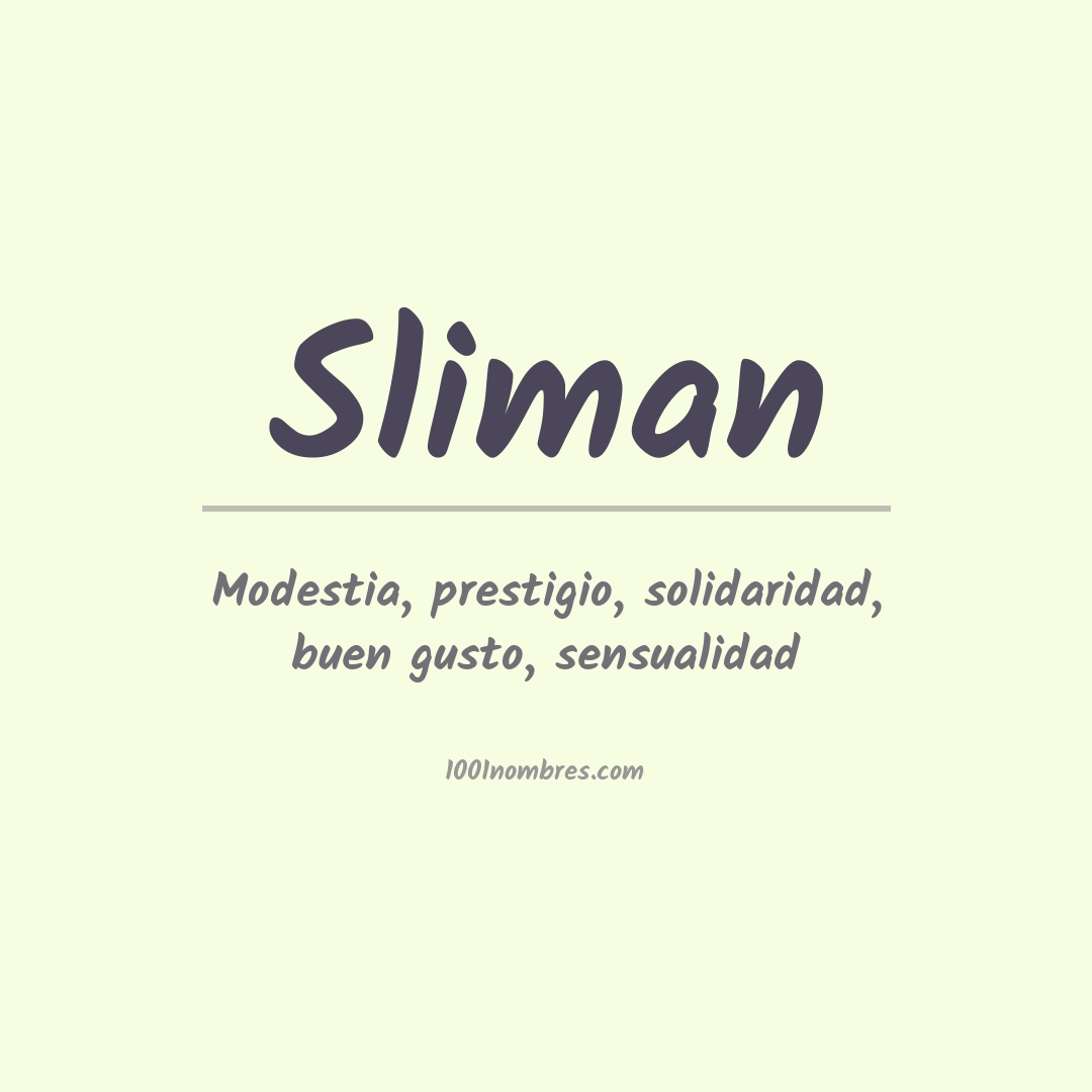 Significado del nombre Sliman