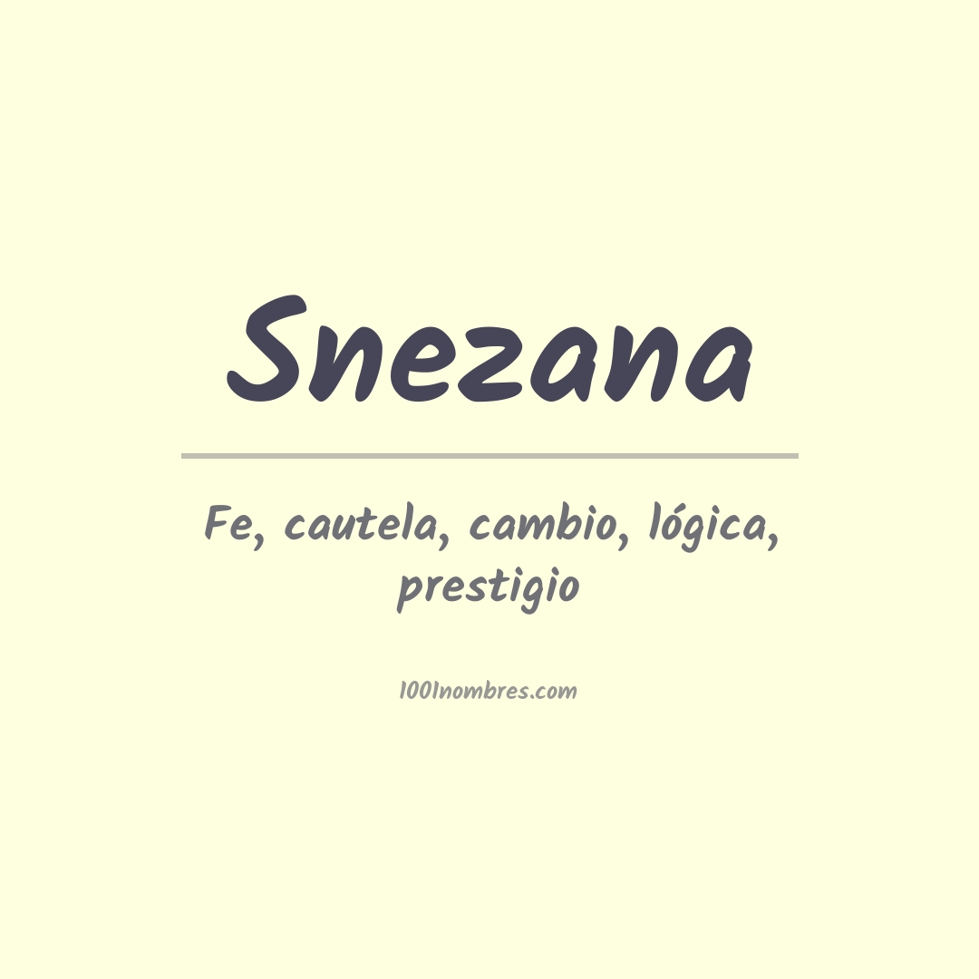 Significado do nome Snezana