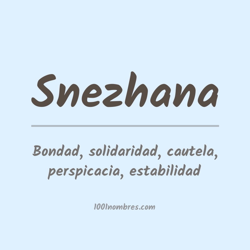 Significado do nome Snezhana