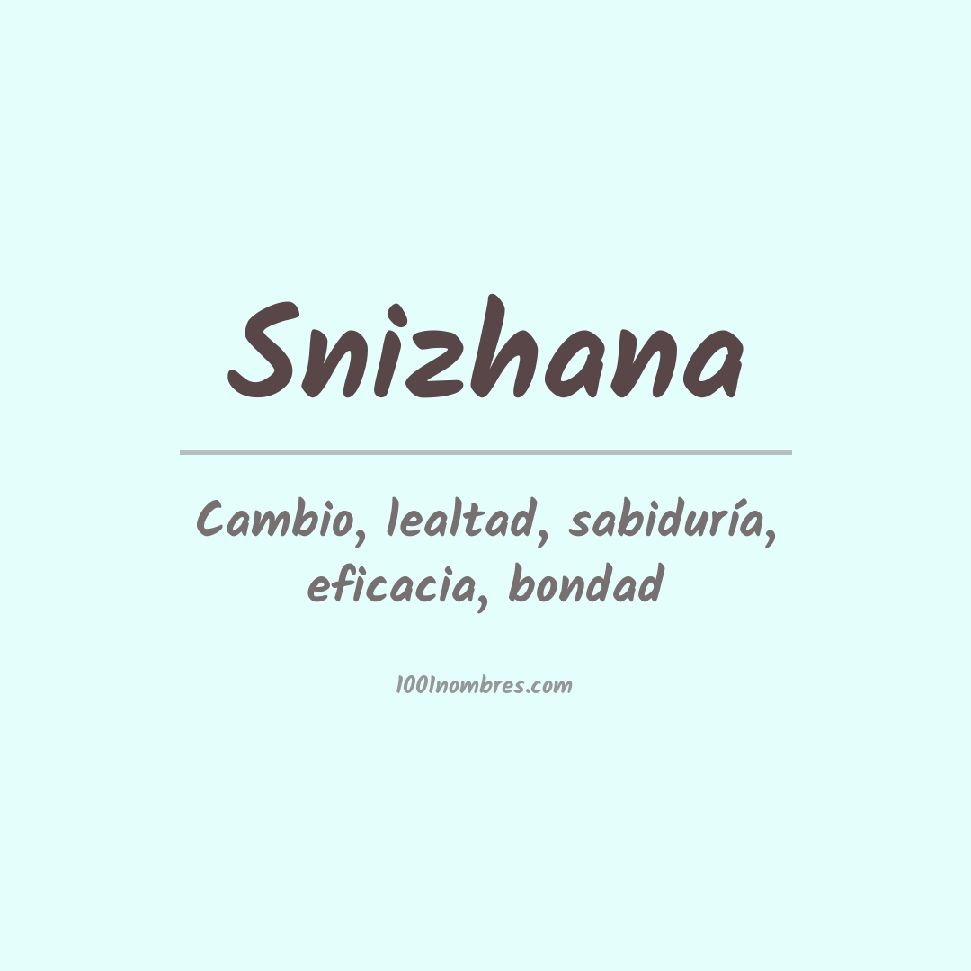 Significado do nome Snizhana