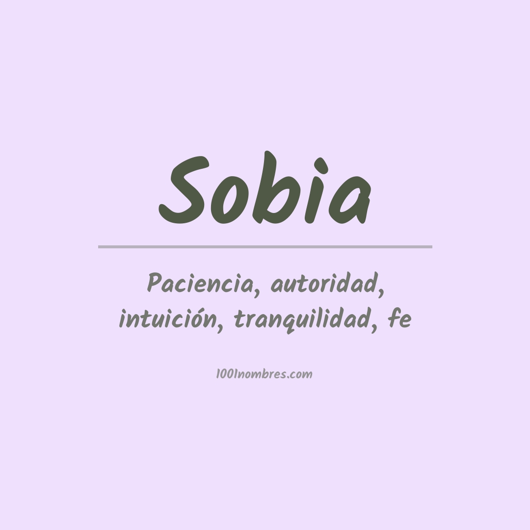 Significado del nombre Sobia