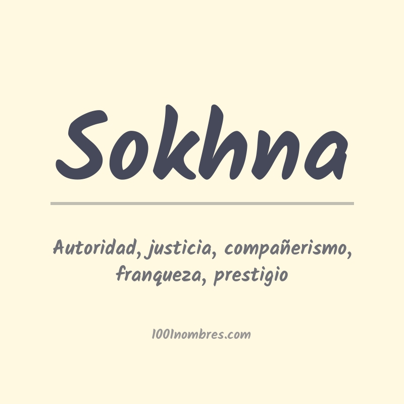 Significado del nombre Sokhna Significado del nombre Sokhna