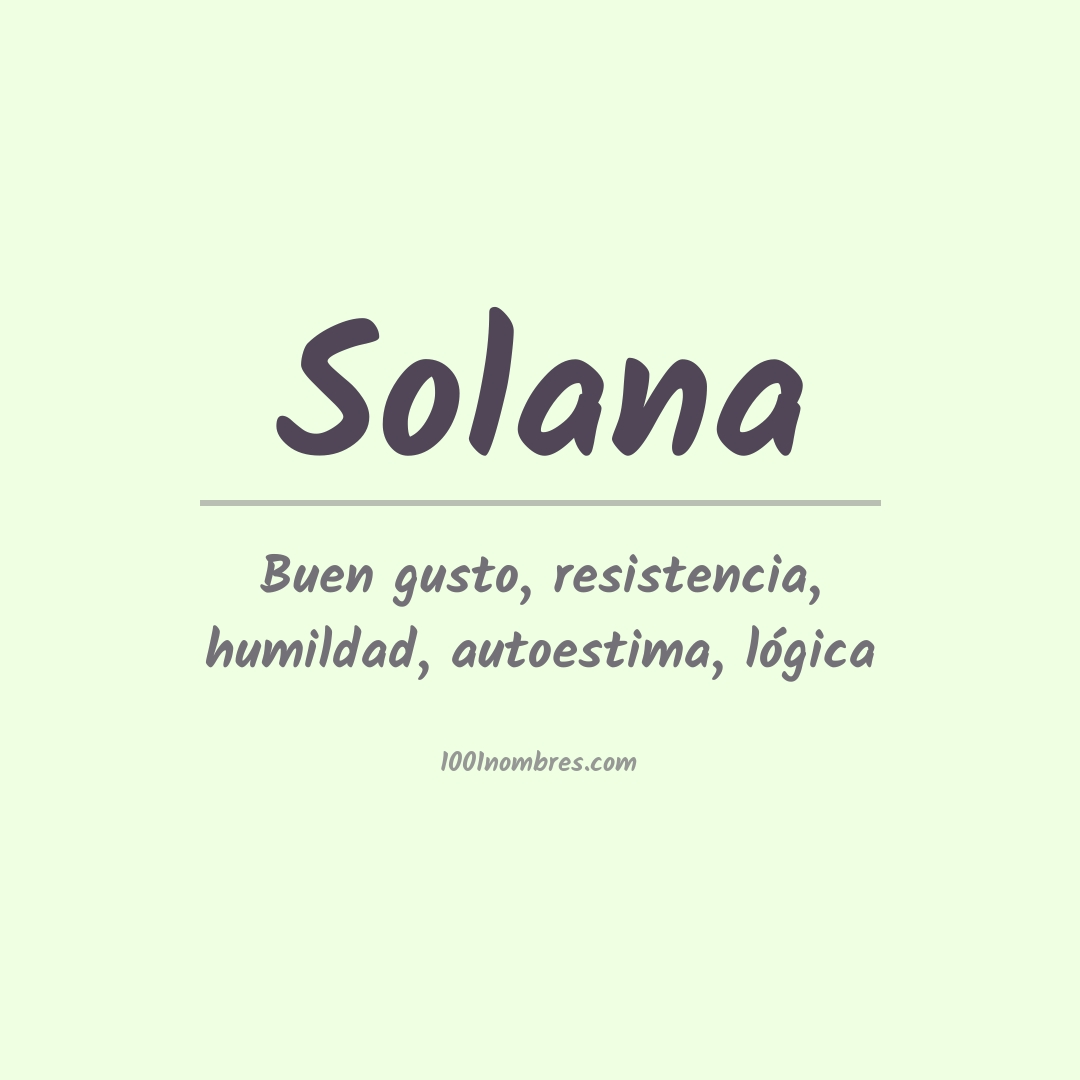 Significado del nombre Solana