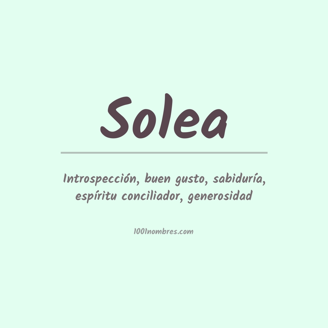 Significado del nombre Solea