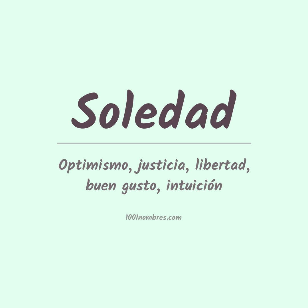 Significado del nombre Soledad